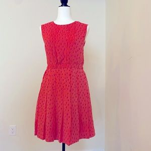 Kate Spade - Coral Pink Pleated Summer Dress - size 8